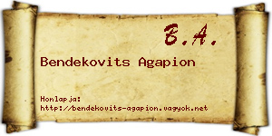Bendekovits Agapion névjegykártya